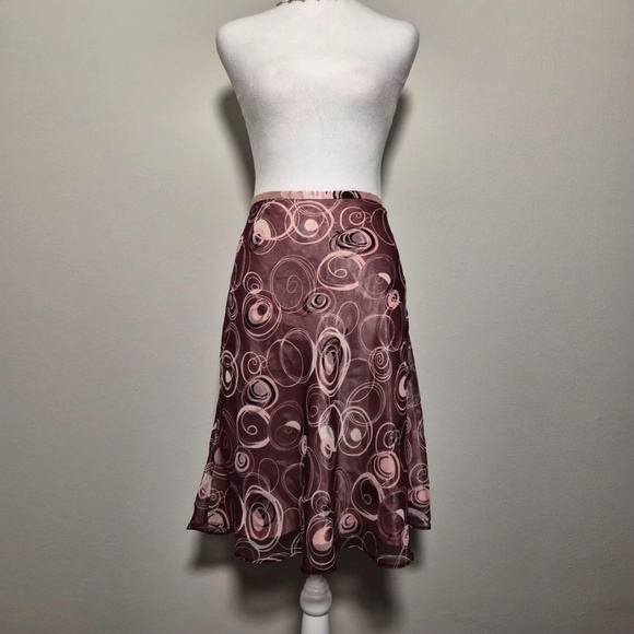 Apt.9 Mesh Satin Mulberry Muave Pink Whimsical Romantic Fairycore Skirt US 10 - Picture 1 of 7